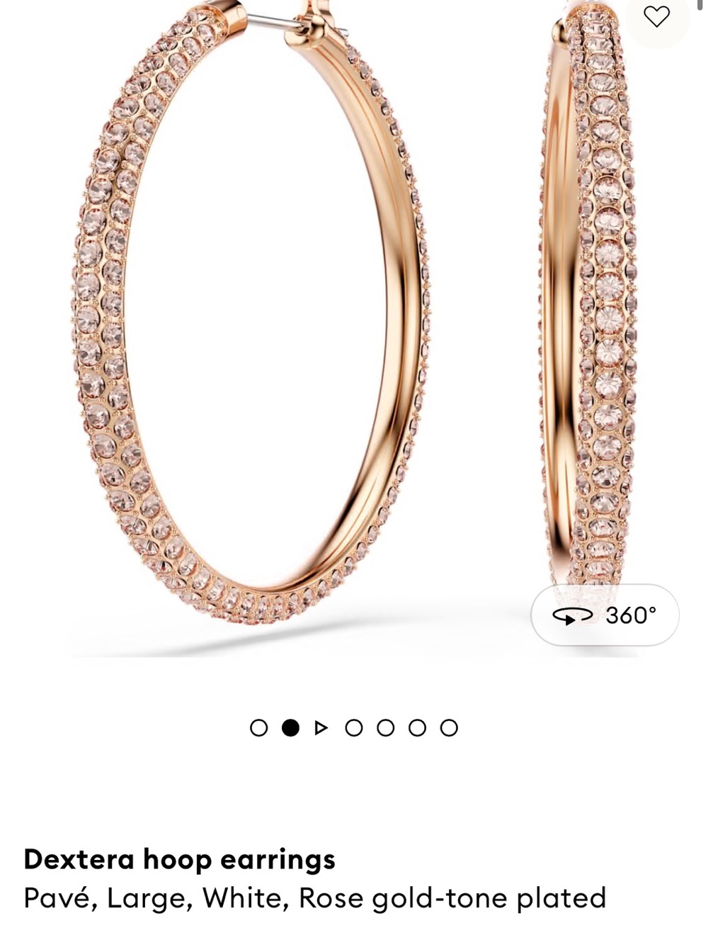 Swarovski Rose Gold Hoop Earrings with Clear Crystals